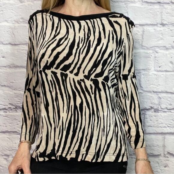 Vintage Y2K Softwear zebra print blouse - Picture 1 of 7